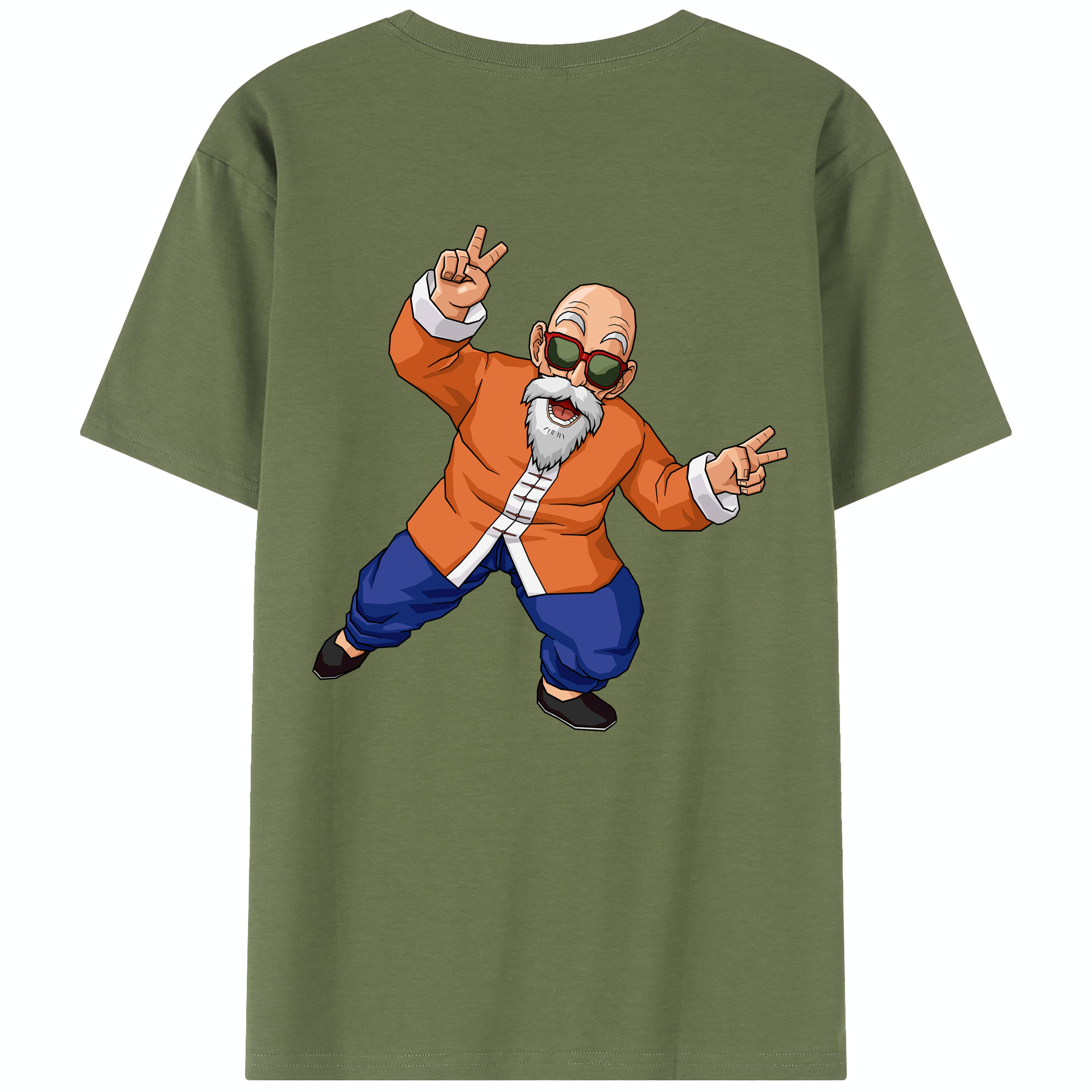 （画像用） ドラゴンボール 亀仙人（かめせんにん） DRAGON BALL Master Roshi Kame Sennin 綿100％半袖Tシャツ（背面プリント）